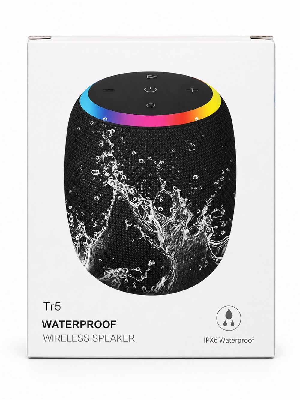 Tr5 Waterproof Wireless Speaker - Black with Rainbow LED